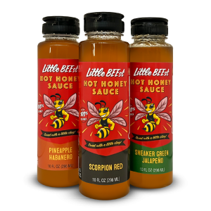 Little BEEst Hot Honey Sauce Pollinator's Pack - Pineapple Habanero-Scorpion Red-Sneaker Green Jalapeño