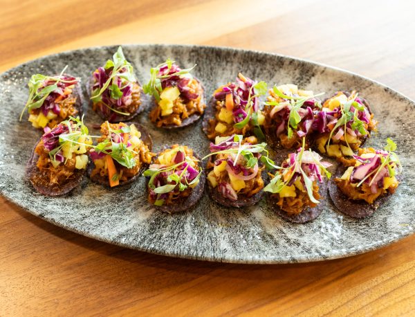 Hors d'oeuvre with Little BEEst Hot Honey Sauce