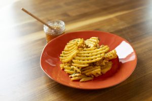 Crispy Waffle Fries with Hot Honey
